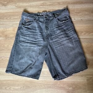 Y2K Vintage LRG Grass Roots Grey Denim Jorts Skater Relaxed Fit Men’s 38